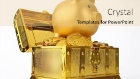  Presentation with treasure gold - Theme enhanced with toy-piggy-bank-playing background and a yellow colored foreground