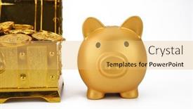  Presentation with treasure gold - Slide set featuring toy-piggy-bank-playing background and a yellow colored foreground