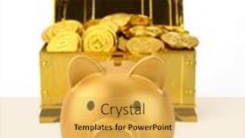  Presentation with treasure gold - Presentation theme having toy-piggy-bank-playing background and a yellow colored foreground