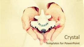  Presentation with plane - Presentation theme enhanced with toy plane on open plams background and a cream colored foreground