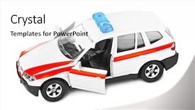  Presentation with police - PPT theme consisting of toy police car isolated background and a white colored foreground