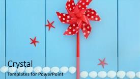  Presentation with sea shell - Colorful presentation design enhanced with toy red windmill and sea backdrop and a  colored foreground
