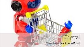  Presentation with robot toy - PPT layouts consisting of toy-robot-and-shopping-cart background and a lemonade colored foreground
