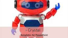  Presentation with robot toy - Slide set with toy-robot-isolated-on-white background and a lemonade colored foreground