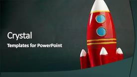  Presentation with rocket - Audience pleasing slide deck consisting of toy rocket on the blackboard backdrop and a dark gray colored foreground