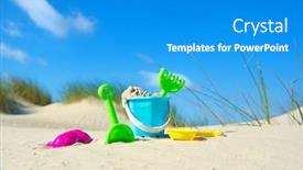  Presentation with sail - PPT theme enhanced with toy-sail-boat background and a teal colored foreground