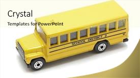  Presentation with school bus - Slides having school bus isolated on white background and a blonde colored foreground