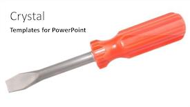  Presentation with toy - Amazing theme having toy-screwdriver-isolated-on-white backdrop and a white colored foreground