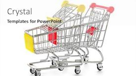  Presentation with toy - Beautiful PPT layouts featuring toy shopping carts isolated on white background backdrop and a white colored foreground