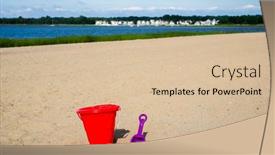  Presentation with toy - PPT theme with toy-shovel-and-red-bucket background and a lemonade colored foreground