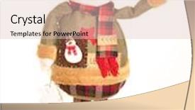  Presentation with snowman - Presentation design having toy snowman dressed in clothes background and a lemonade colored foreground