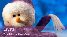  Presentation with businessproposal blue - Audience pleasing presentation design consisting of toy snowman on blue chirstmas backdrop and a  colored foreground
