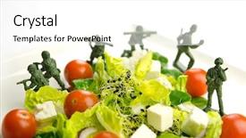  Presentation with weight loss - Slide set with battle plan - military toy soldiers defending healthy background and a white colored foreground