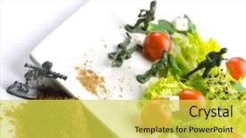  Presentation with weight loss - Slide deck enhanced with military toy soldiers defending healthy background and a yellow colored foreground