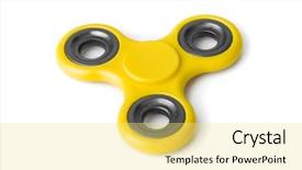  Presentation with toy - Presentation design enhanced with toy spinner isolated on white background and a blonde colored foreground