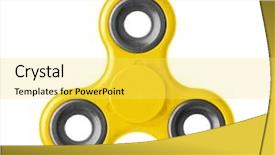  Presentation with toy - Beautiful slide deck featuring toy spinner isolated on white backdrop and a yellow colored foreground