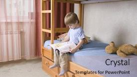  Presentation with reading - Slide deck consisting of toy story 1 - full length of young boy background and a coral colored foreground