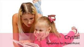  Presentation with toy story - Slide deck having toy story 2 - young mum reads the interesting background and a coral colored foreground