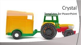  Presentation with handicraft embroidery design - Audience pleasing PPT theme consisting of toy tractor isolated element backdrop and a white colored foreground