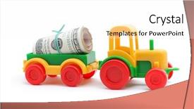  Presentation with tractor - PPT theme with toy tractor transortation money background and a  colored foreground