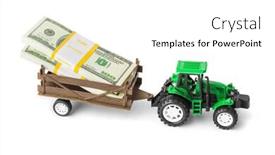  Presentation with tractor - Presentation having toy-tractor-with-money-isolated background and a white colored foreground