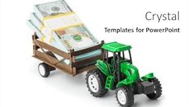  Presentation with tractor - Slide set enhanced with toy-tractor-with-money-isolated background and a white colored foreground