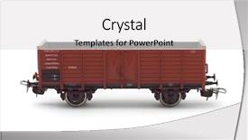  Presentation with cargo train - Audience pleasing PPT layouts consisting of toy train - empty cargo wagon isolated backdrop and a light gray colored foreground