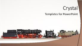  Presentation with toy - Presentation design having toy train - locomotives background and a cream colored foreground