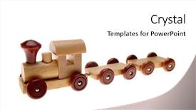  Presentation with white blue vapor trail - Presentation design enhanced with toy train isolated on white background and a white colored foreground