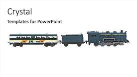  Presentation with toy - Amazing PPT theme having toy train isolated on white backdrop and a white colored foreground