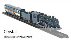  Presentation with toy - Presentation theme having toy train isolated on white background and a white colored foreground