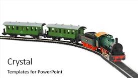  Presentation with train - Amazing slides having toy train isolated on white backdrop and a white colored foreground