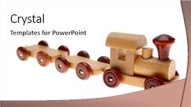  Presentation with train - Slide set featuring toy train on plain background background and a white colored foreground