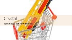  Presentation with shopping cart or supermarket trolley - Slides enhanced with toy-tram-in-shopping-cart background and a yellow colored foreground