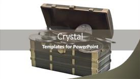  Presentation with treasury - Amazing presentation design having toy treasury isolated on white background backdrop and a dark gray colored foreground
