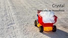  Presentation with tipper truck - Beautiful presentation theme featuring tipper trucks - toy truck removes snow backdrop and a light gray colored foreground