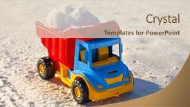 Presentation with winter road and branch - Cool new presentation design with tipper trucks - toy truck removes snow backdrop and a lemonade colored foreground