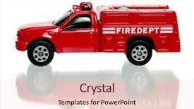  Presentation with fire truck - Colorful presentation enhanced with toy trucks - little plastic fire truck backdrop and a lemonade colored foreground