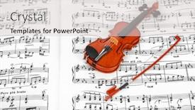  Presentation with sheet music - Slide deck featuring toy-violin-and-music-sheet background and a light gray colored foreground