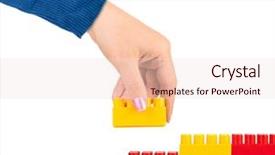  Presentation with poster on white wall above - Presentation design enhanced with toy wall isolated on white background and a lemonade colored foreground