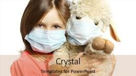  Presentation with toy - Presentation theme featuring children allergy - little girl with toy wearing background and a coral colored foreground