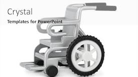  Presentation with toy - Theme with toy wheelchair isolated on white background background and a white colored foreground
