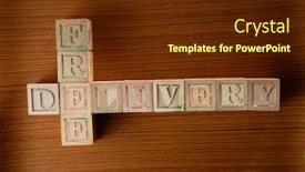  Presentation with free - Presentation design consisting of toy-word-block-with-word background and a tawny brown colored foreground