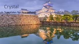  Presentation with japan castle - Cool new presentation theme with toyama japan at toyama castle backdrop and a light blue colored foreground