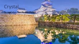  Presentation with japan castle - Colorful PPT theme enhanced with toyama japan at toyama castle backdrop and a teal colored foreground
