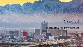  Presentation with city japan - Presentation design with toyama-japan-downtown-city-skyline background and a light gray colored foreground