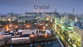  Presentation with japan castle - Presentation theme with toyama-japan-downtown-city-skyline background and a seafoam green colored foreground