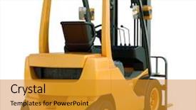  Presentation with forklift - Slide set with toyota - modern forklift truck isolated background and a gold colored foreground