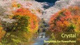  Presentation with sakura - PPT layouts having toyota - nagoya obara autumn landscape background and a tawny brown colored foreground