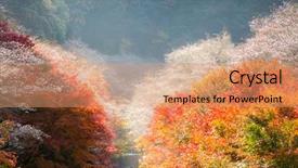  Presentation with summer winter autumn spring - Beautiful presentation theme featuring toyota - nagoya obara autumn landscape backdrop and a  colored foreground